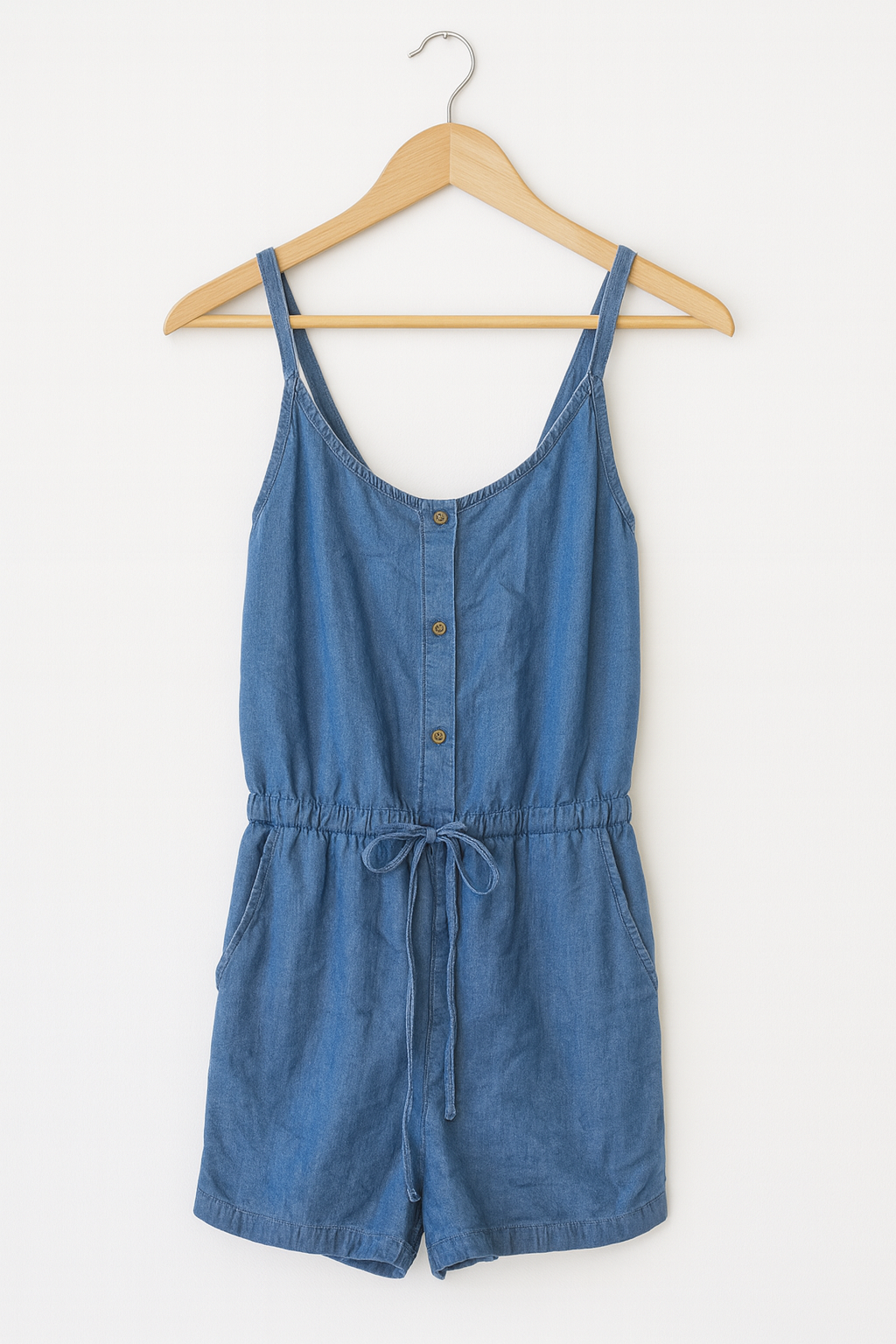 Short Blue Denim Romper