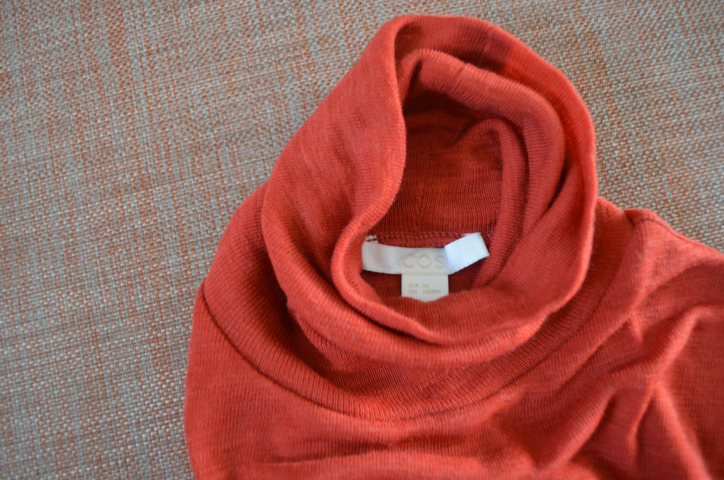 Orange Merino Turtleneck Sweater