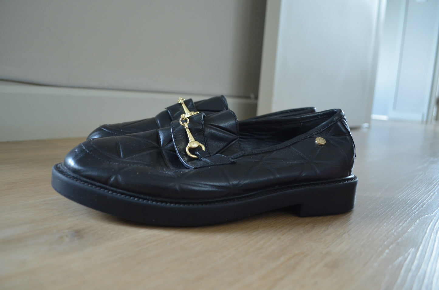 Black Buckle Loafers