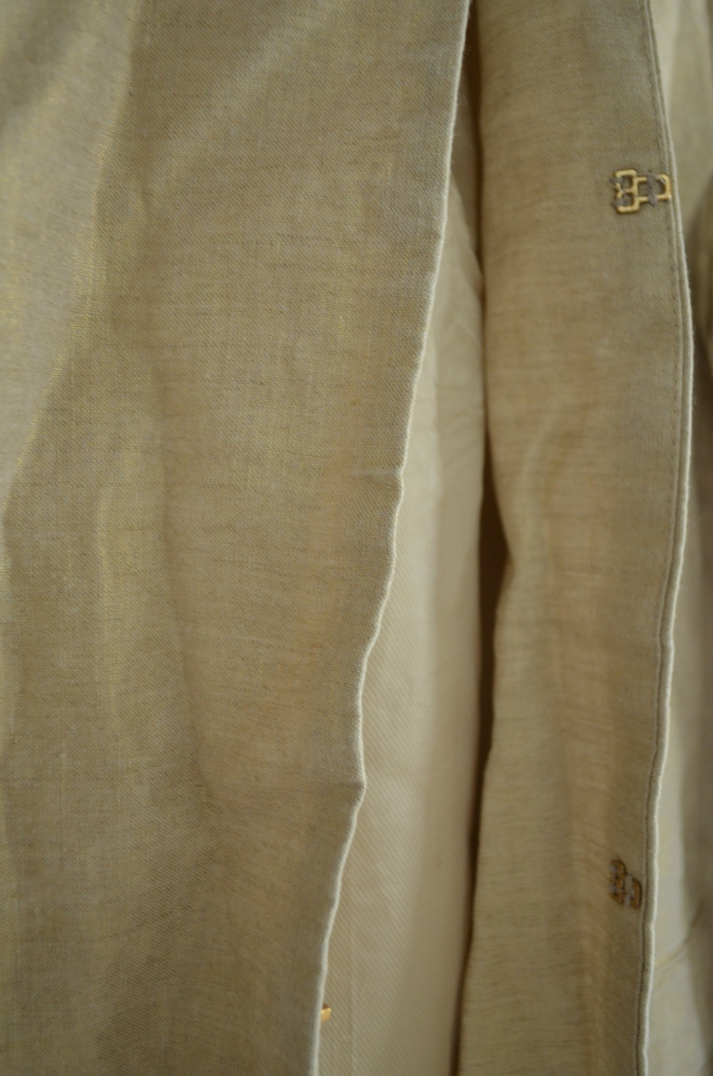 Cream Gold Shimmer Linen Jacket