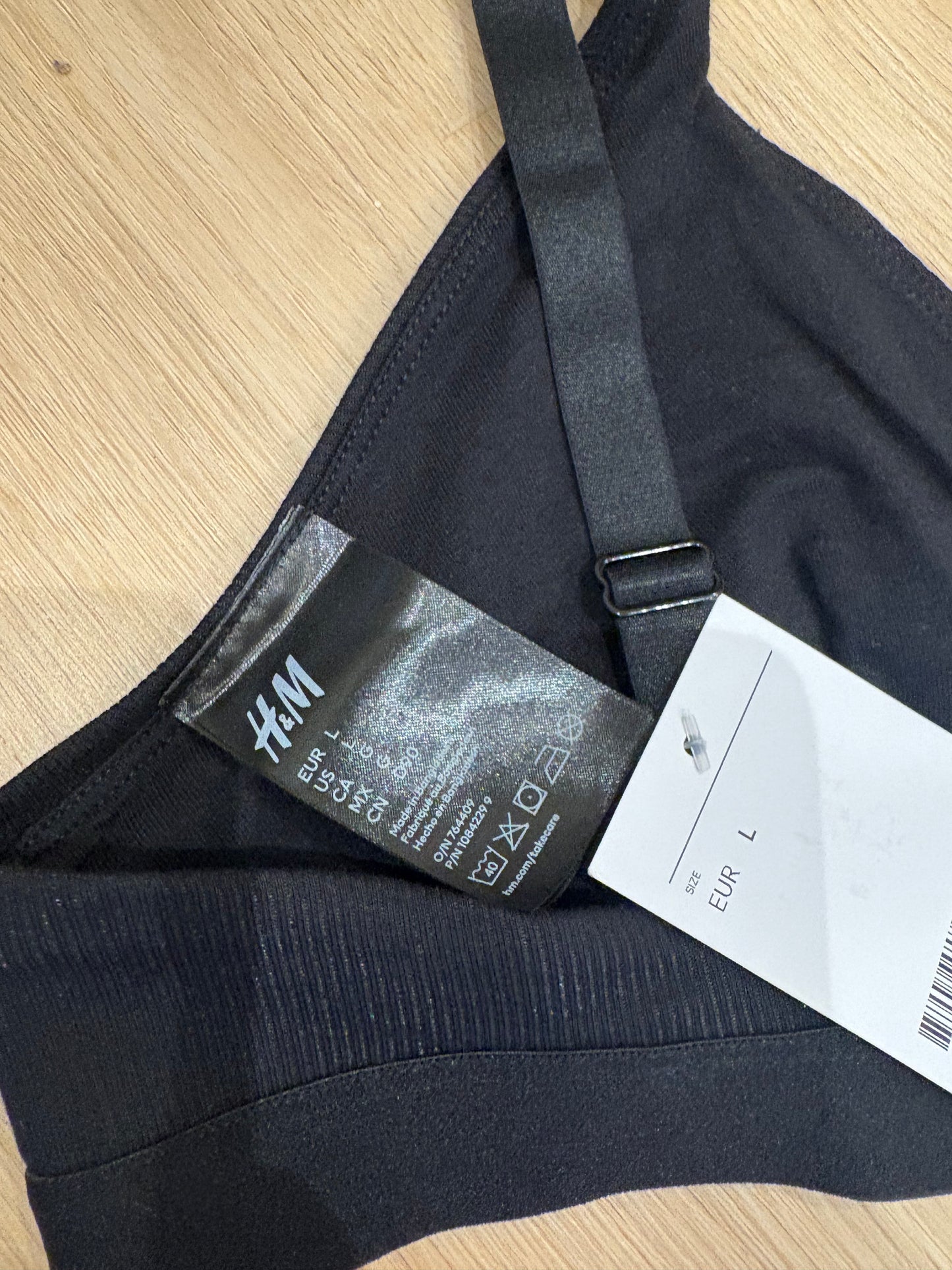 Black Ribbed Non-Padded Bra