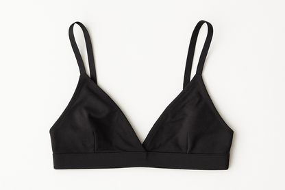 Black Ribbed Non-Padded Bra