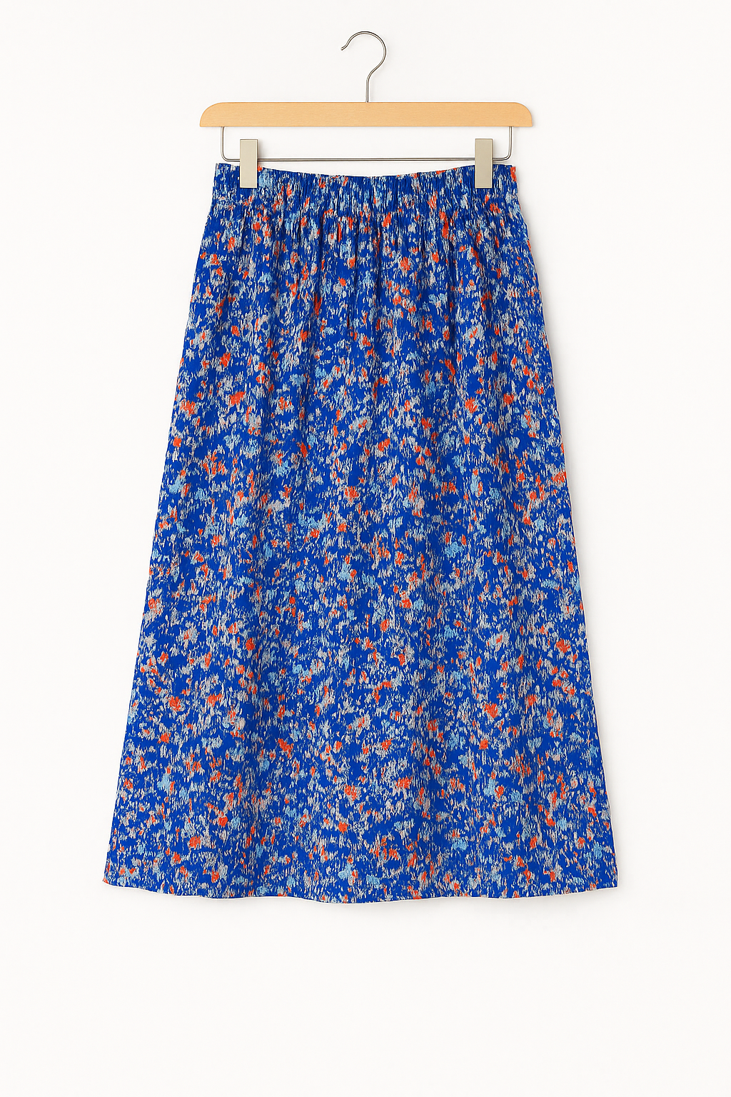 Blue and Orange Midi Skirt