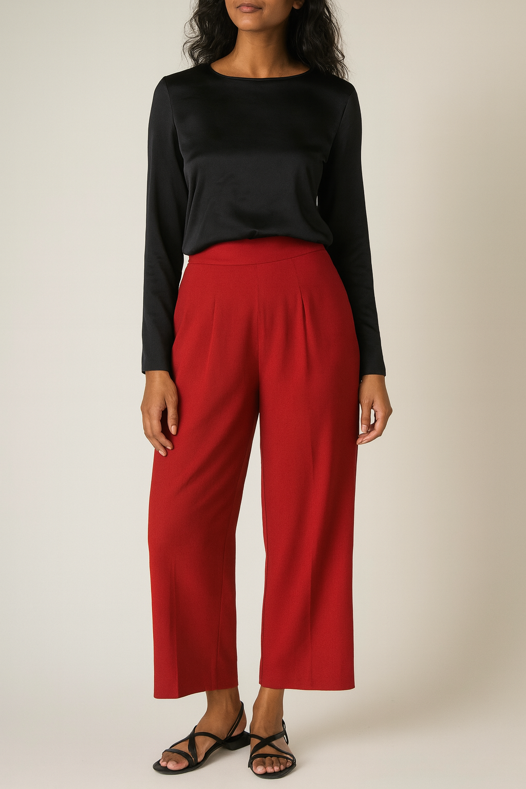 Black Silk Blend Blouse