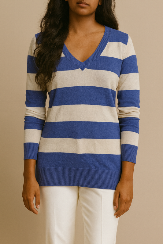 Blue & White Sweater