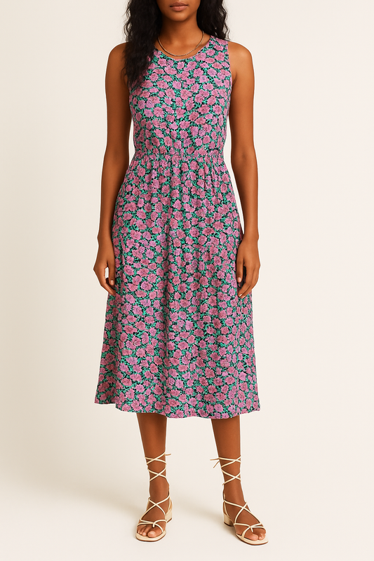 Sleeveless Floral Midi Dress