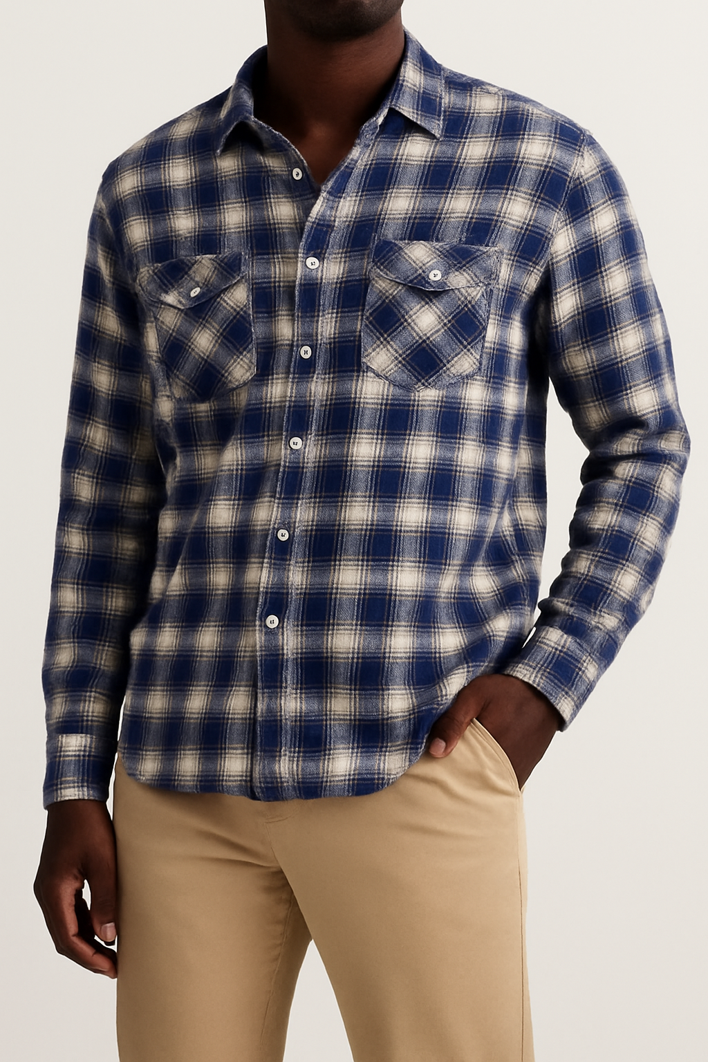 Men's Blue Flannel Shirt