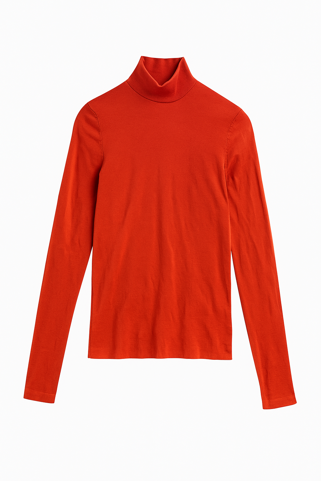 Orange Merino Turtleneck Sweater