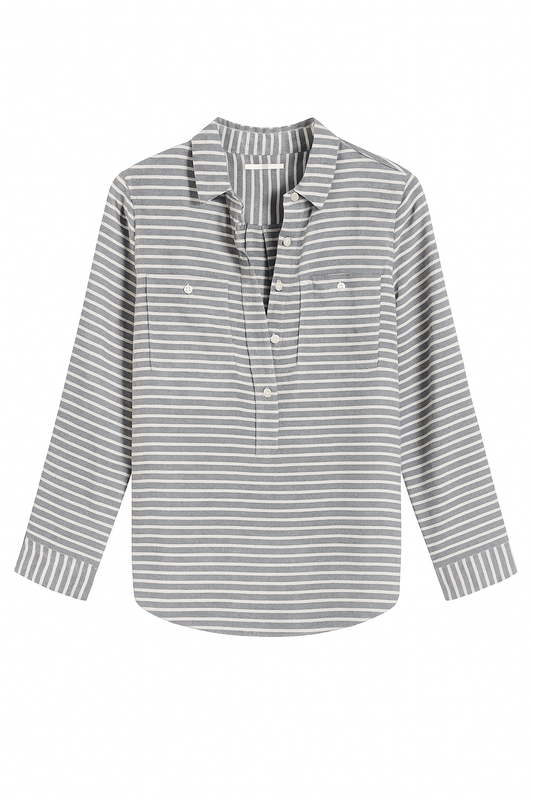 Grey & White Striped Shirt