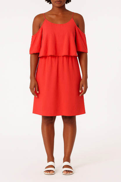 Orange Cut-Out Short Dress