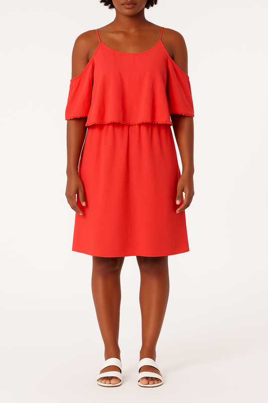 Orange Cut-Out Short Dress