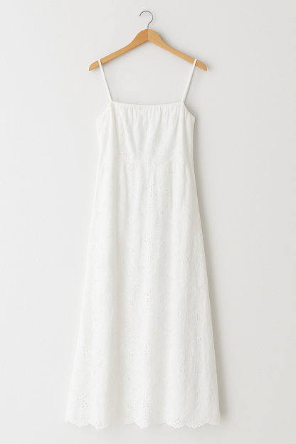 Lace Midi White  Dress