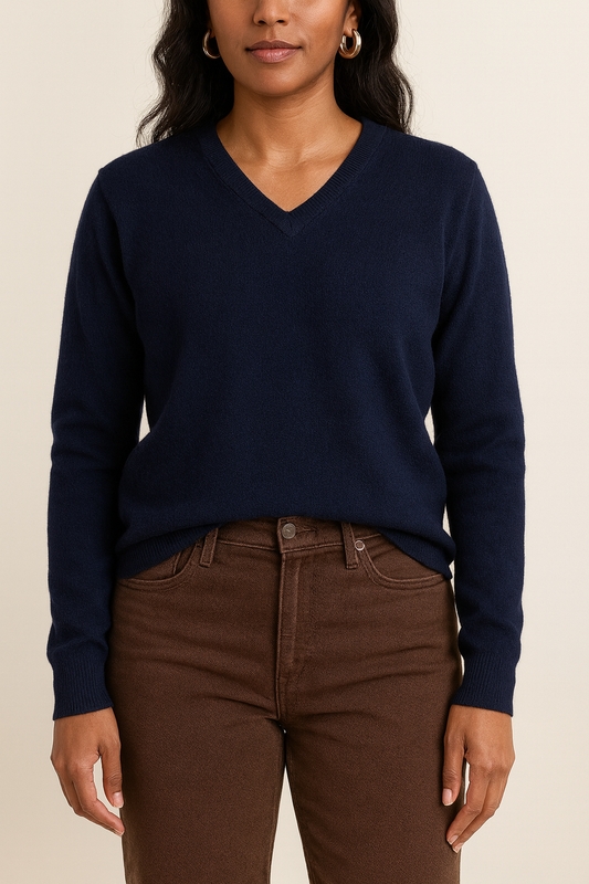 Navy Blue Merino Wool Sweater