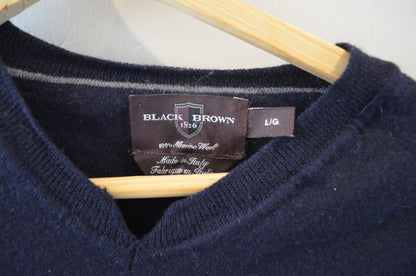 Navy Blue Merino Wool Sweater