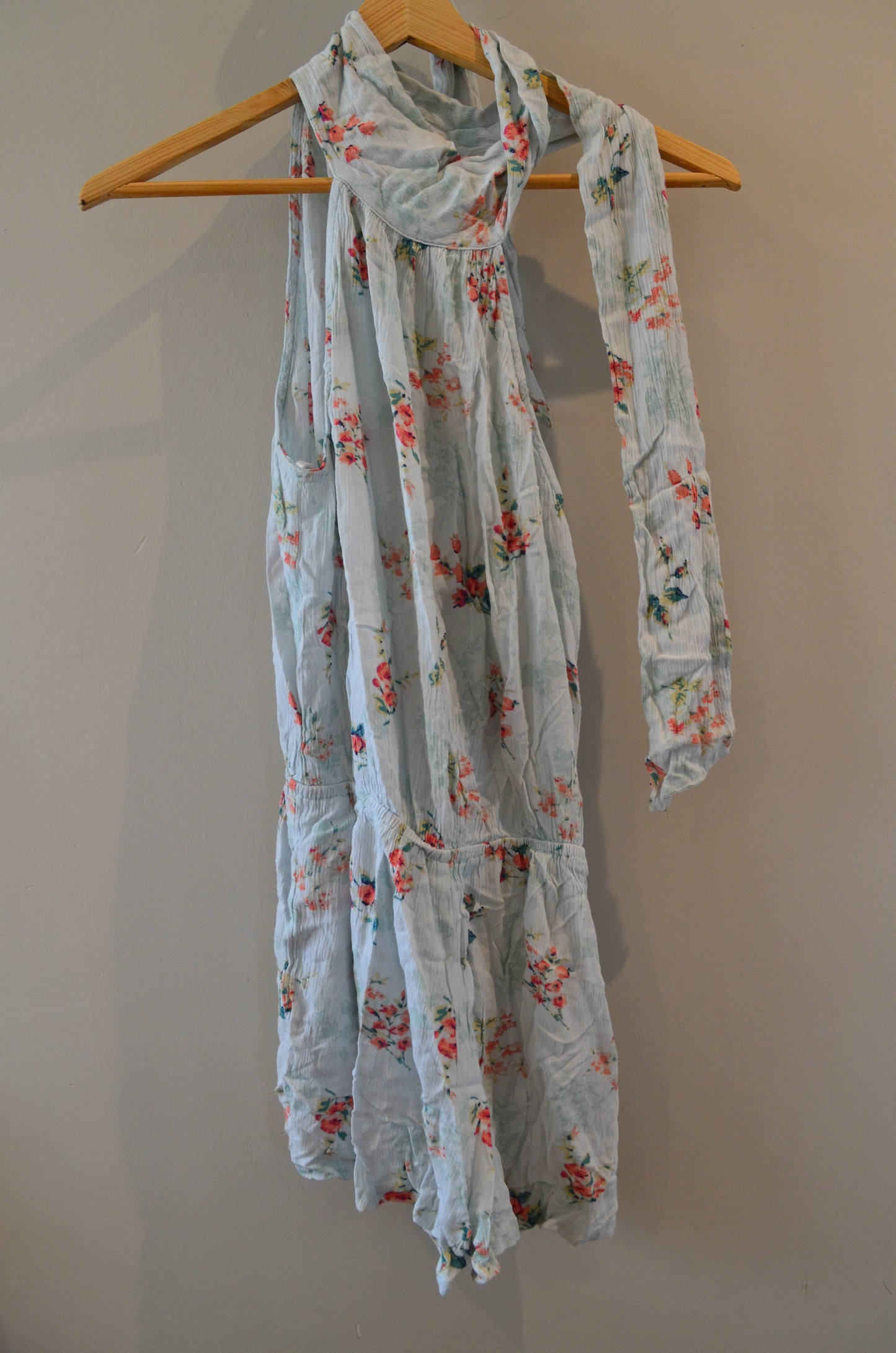 Floral Blue Short Jumpsuit