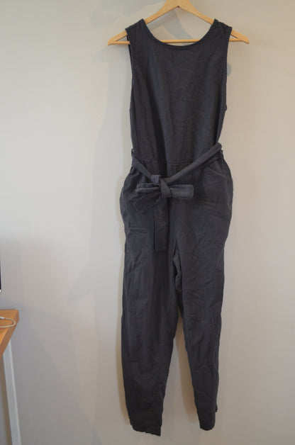 Belted Dark Grey Jumpsuit
