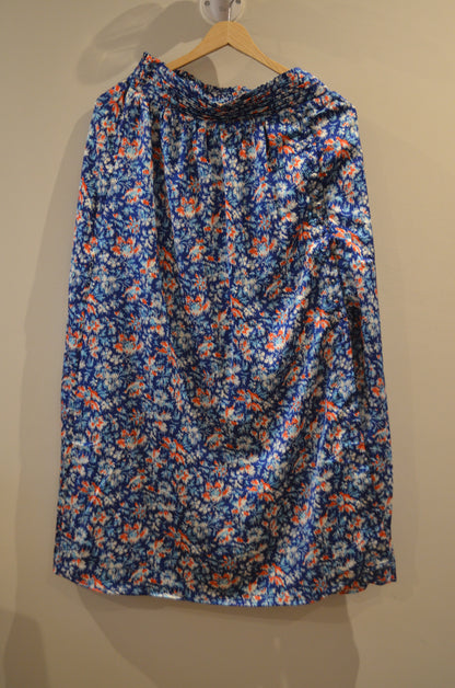 Blue and Orange Midi Skirt