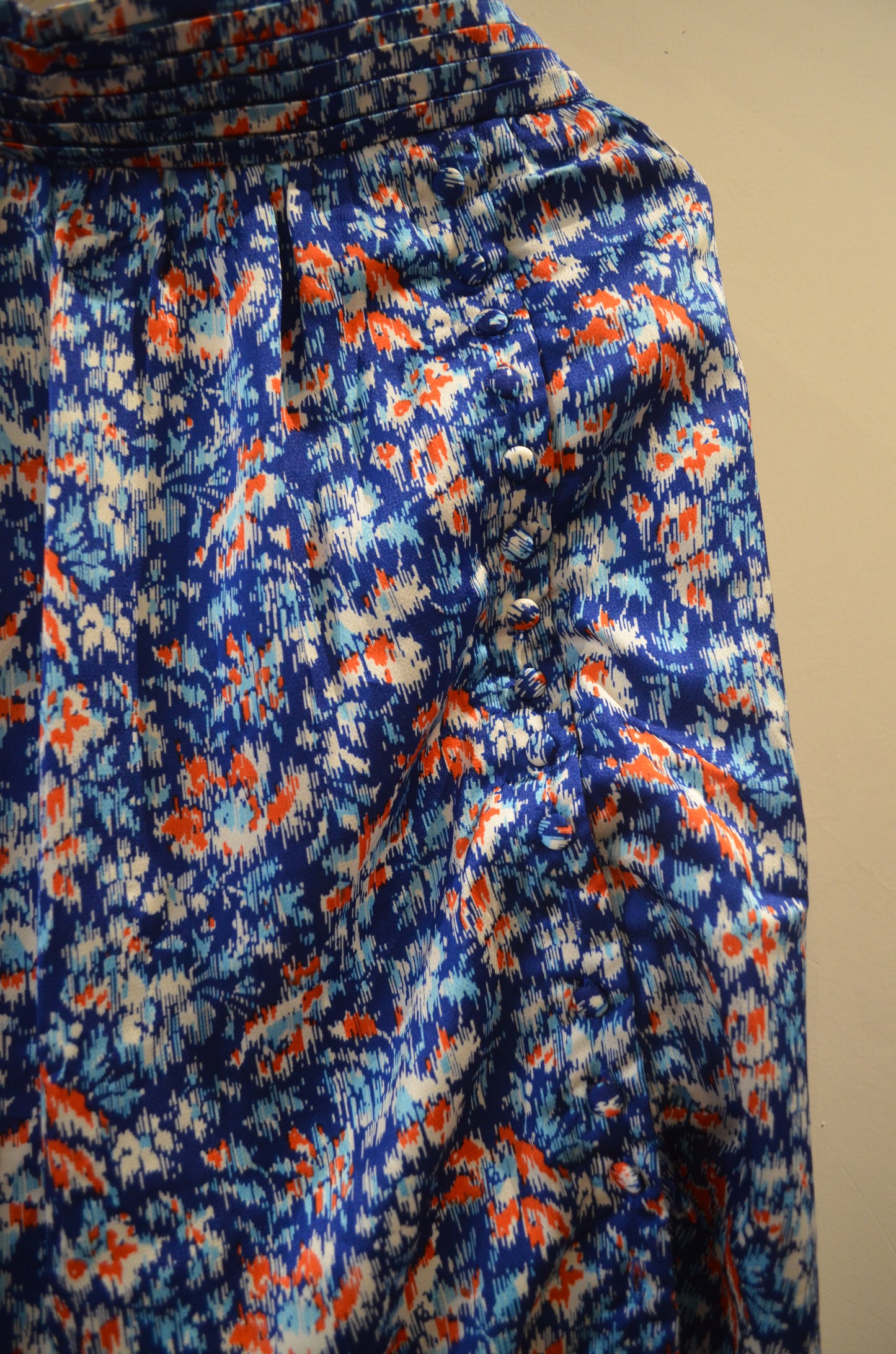 Blue and Orange Midi Skirt