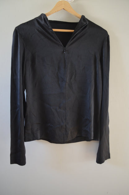 Black Silk Blend Blouse