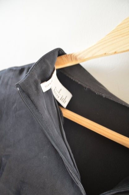 Black Silk Blend Blouse