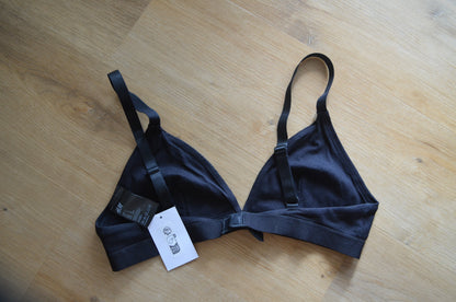 Black Ribbed Non-Padded Bra