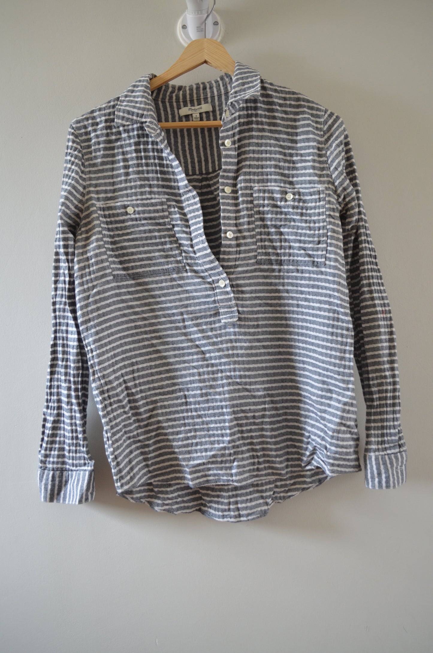 Grey & White Striped Shirt
