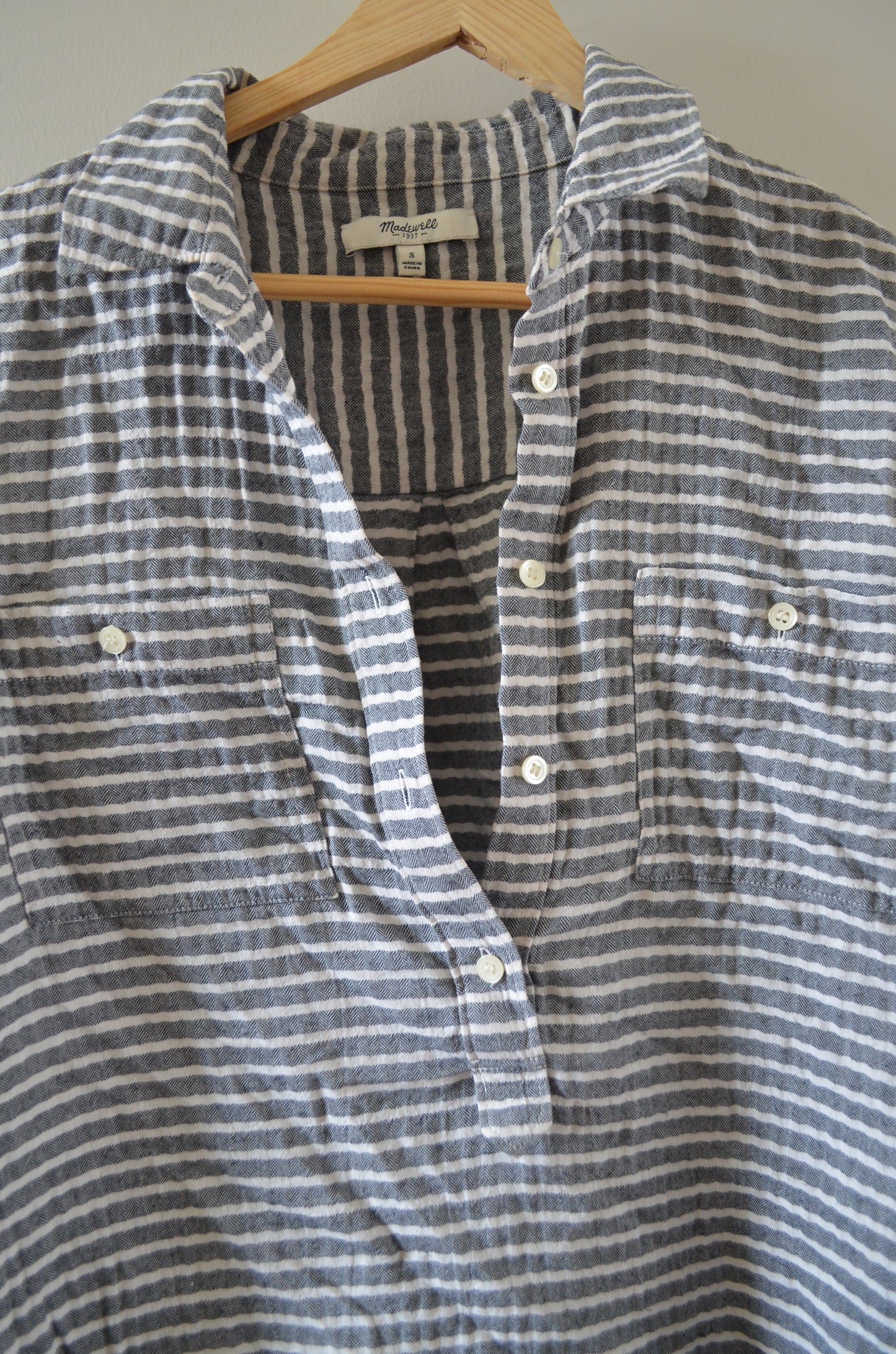 Grey & White Striped Shirt