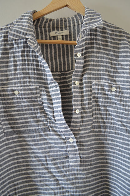 Grey & White Striped Shirt