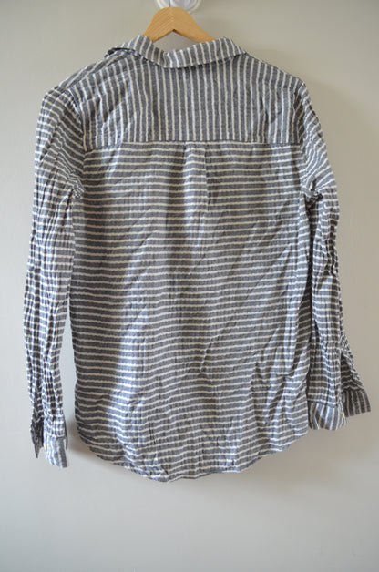 Grey & White Striped Shirt
