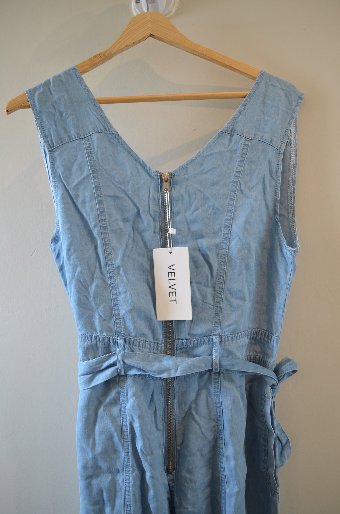 Soft Denim Long Jumpsuit