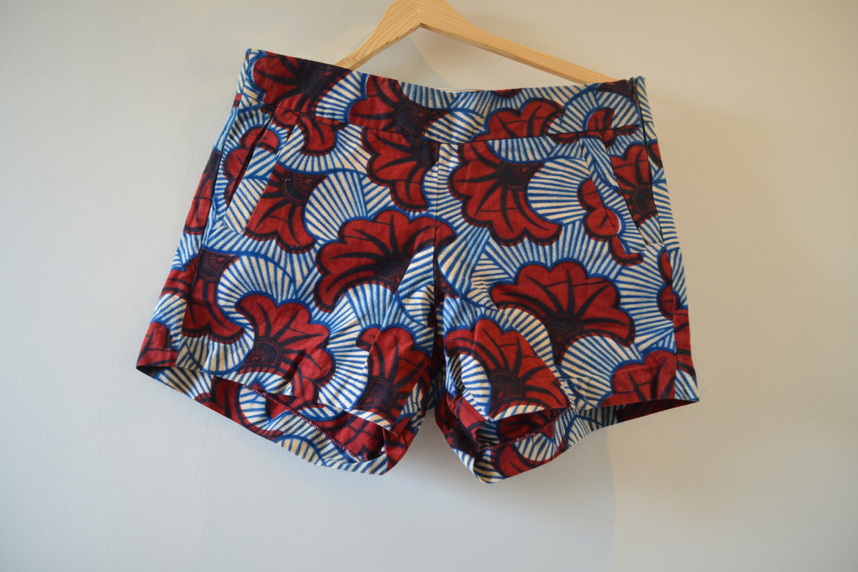 Red Floral Shorts