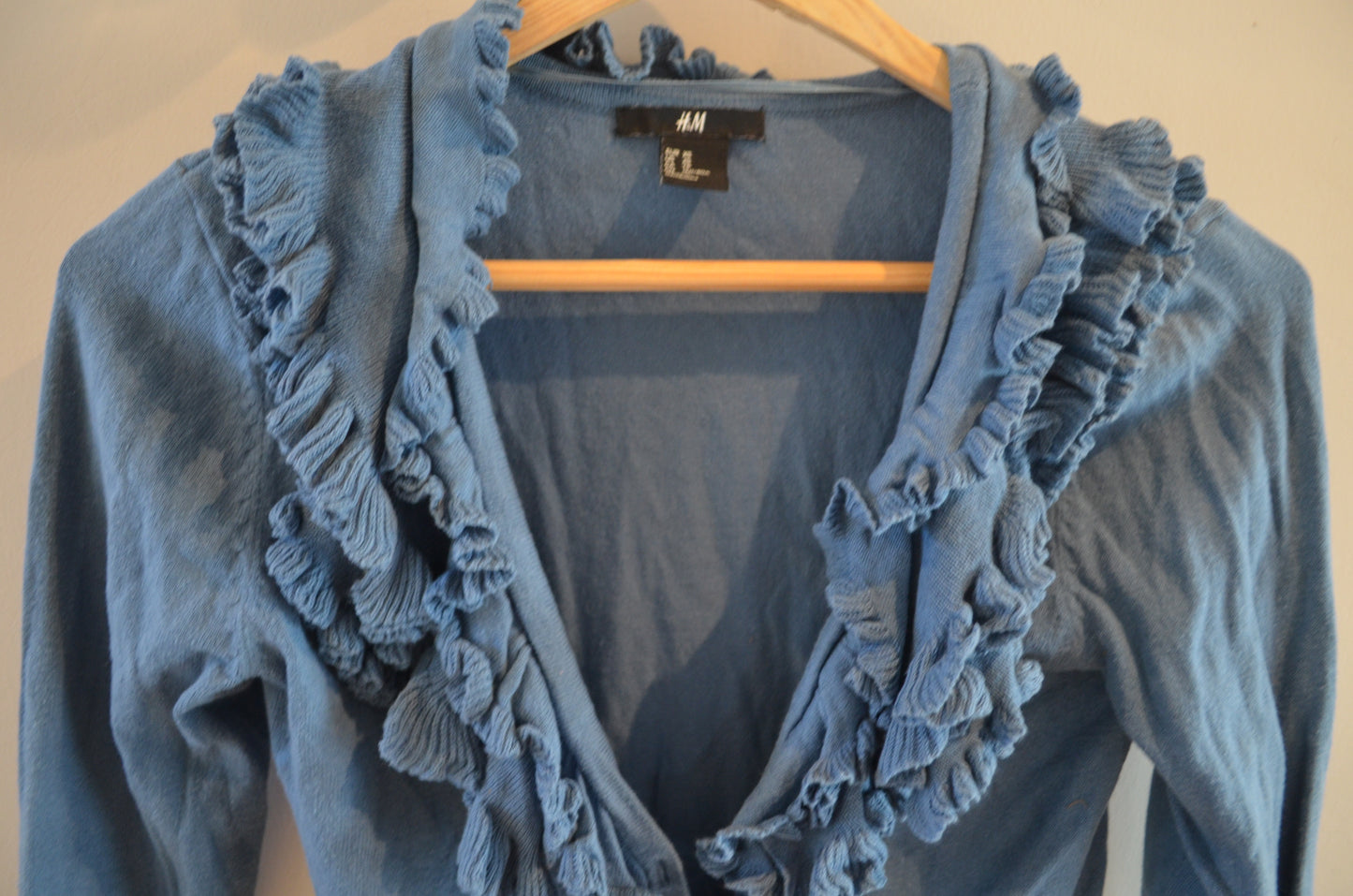 Blue Ruffled Cardigan