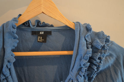 Blue Ruffled Cardigan