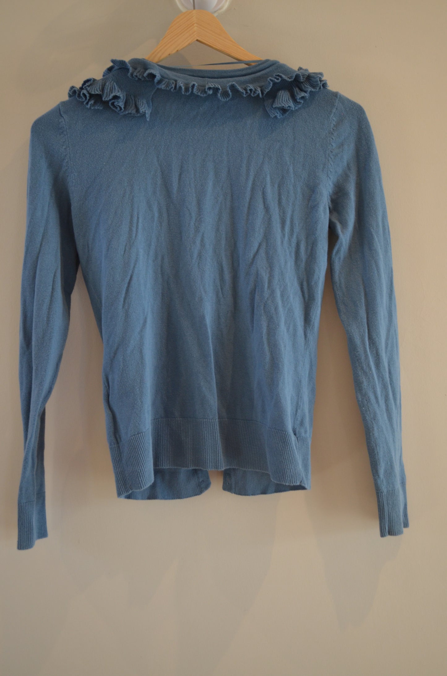 Blue Ruffled Cardigan