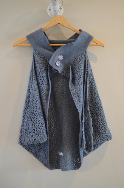 Cutout Poncho Short Sweater