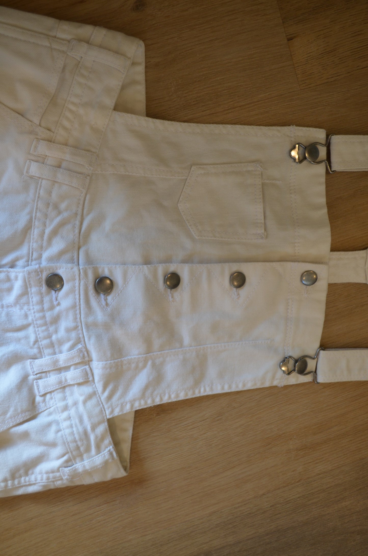 White overall dungarees
