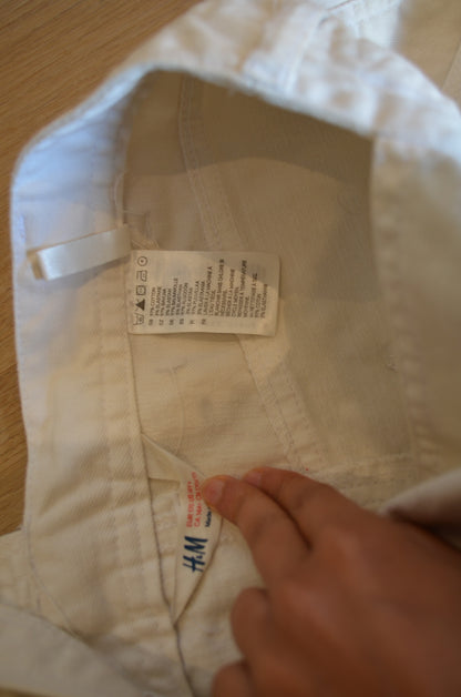 White overall dungarees