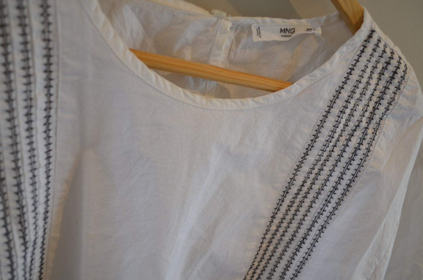 Blouse with Black Embroidery