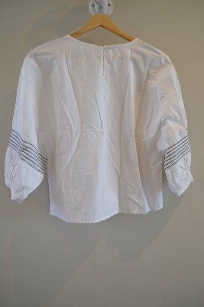 Blouse with Black Embroidery