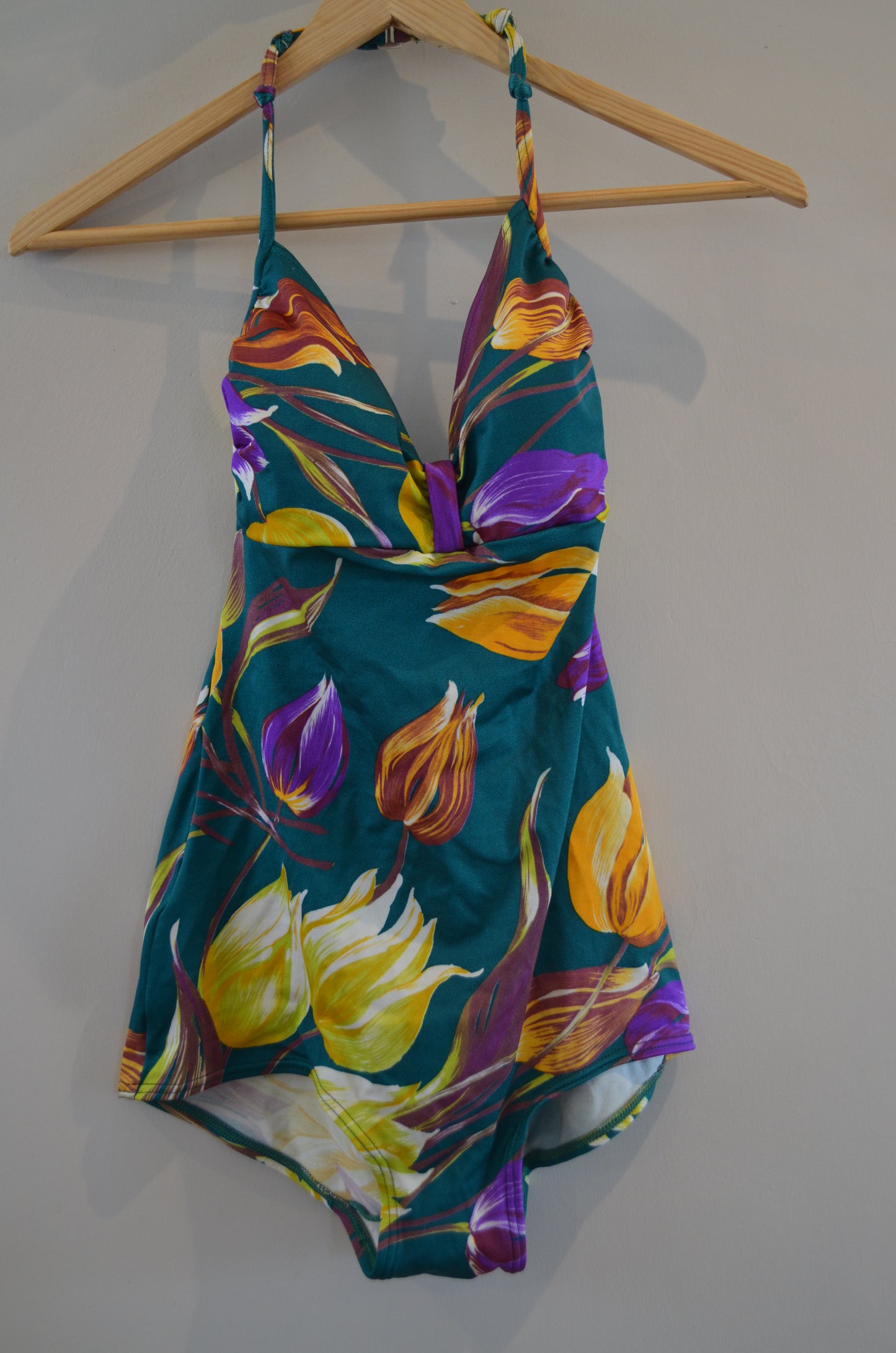 Green & Purple Halter Swimsuit