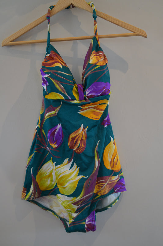 Green & Purple Halter Swimsuit