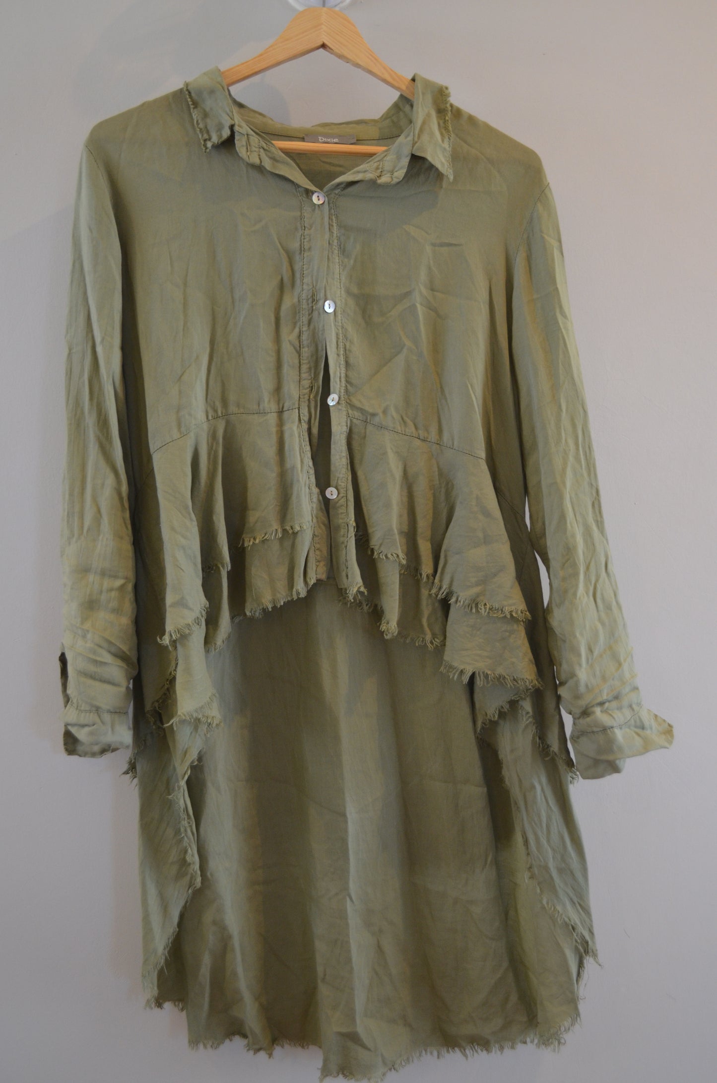 Olive Green High-Low shirt