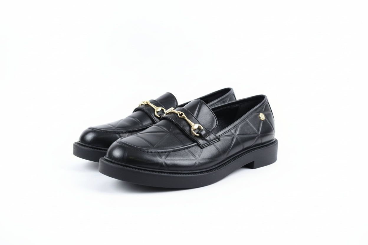 Black Buckle Loafers