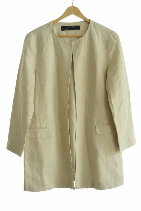 Cream Gold Shimmer Linen Jacket