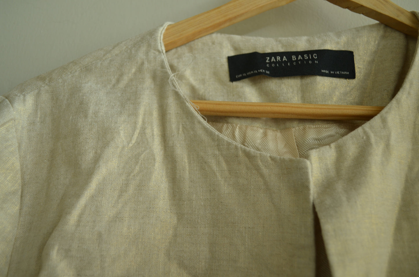 Cream Gold Shimmer Linen Jacket