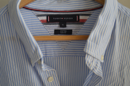Men's Blue & White Stripe Shirt