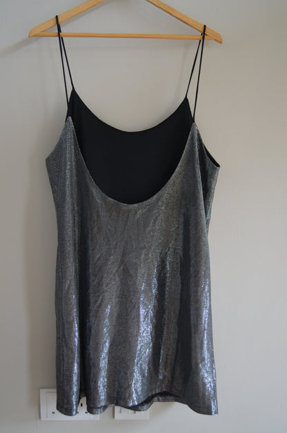 Silver Metallic Party Dress