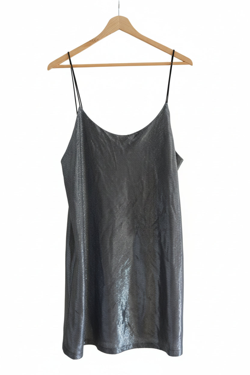 Silver Metallic Party Dress