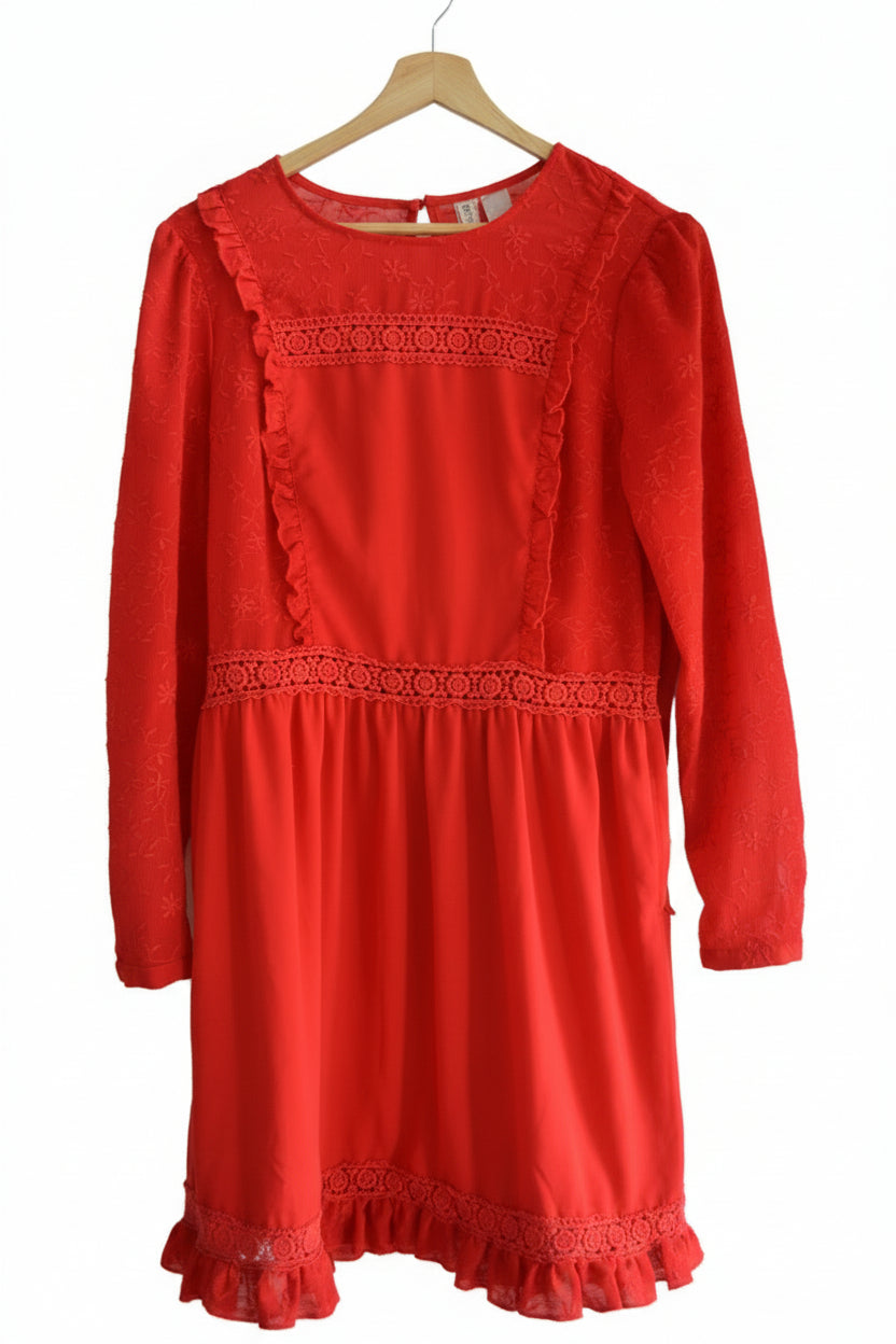 Red Full Sleeve Dress