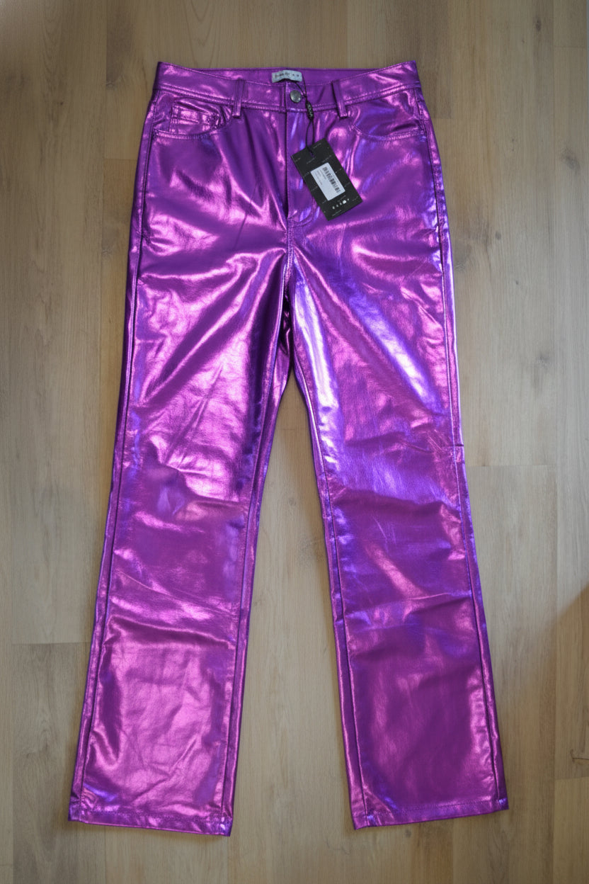 Purple Metallic Pants